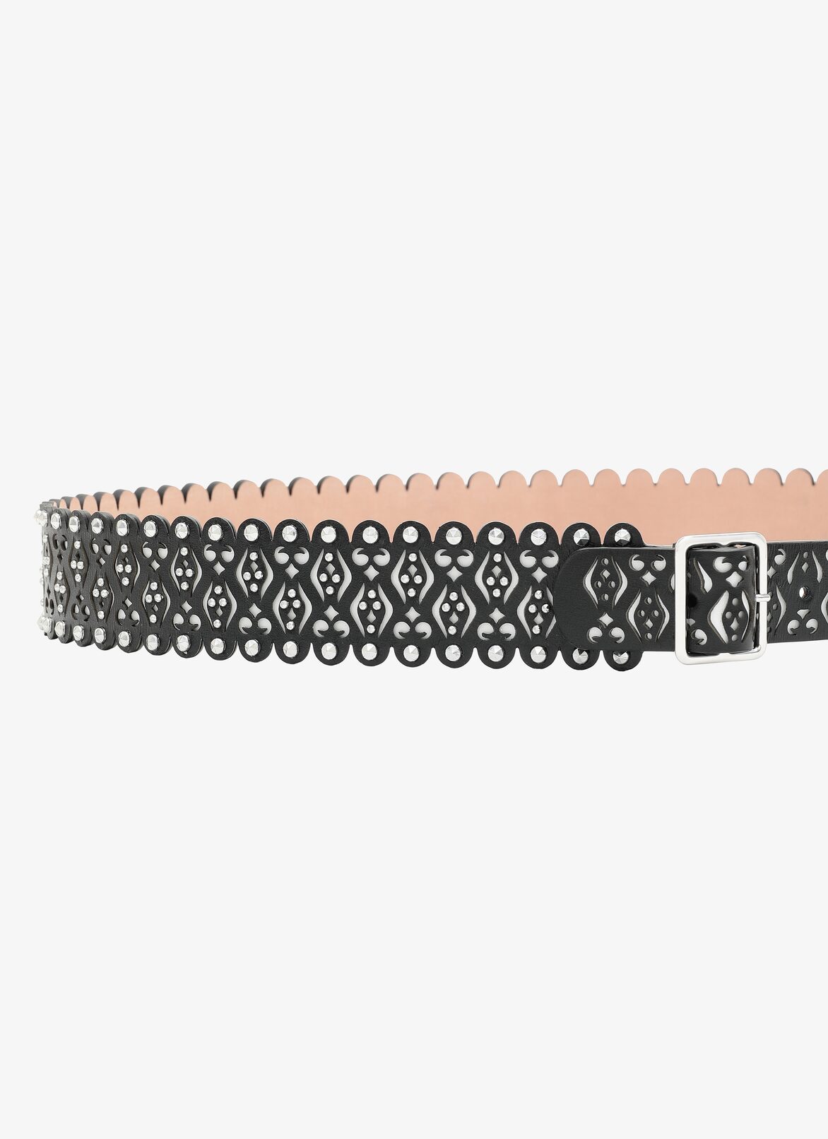 BELT CUIR LUX VERRERIE BLACK/WHITE ALAÏA BLACK/WHITE  BELT CUIR LUX VERRERIE BLACK/WHITE